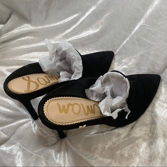 Sam Edelman black suede high heeled mules size 8 - Picture 6 of 11